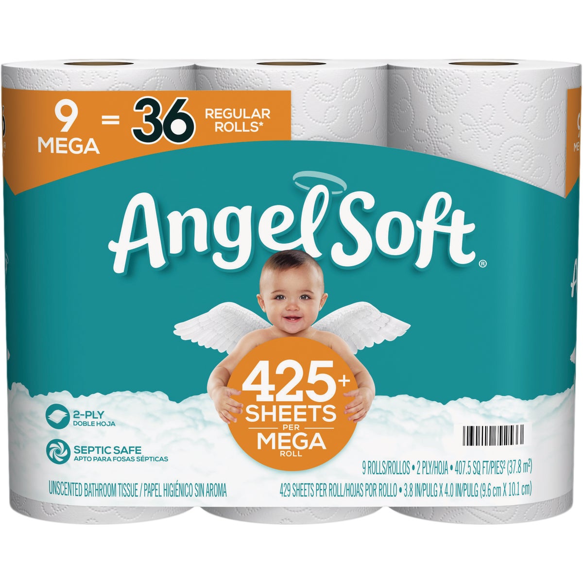 Angel Soft Toilet Paper (9 Mega Rolls)