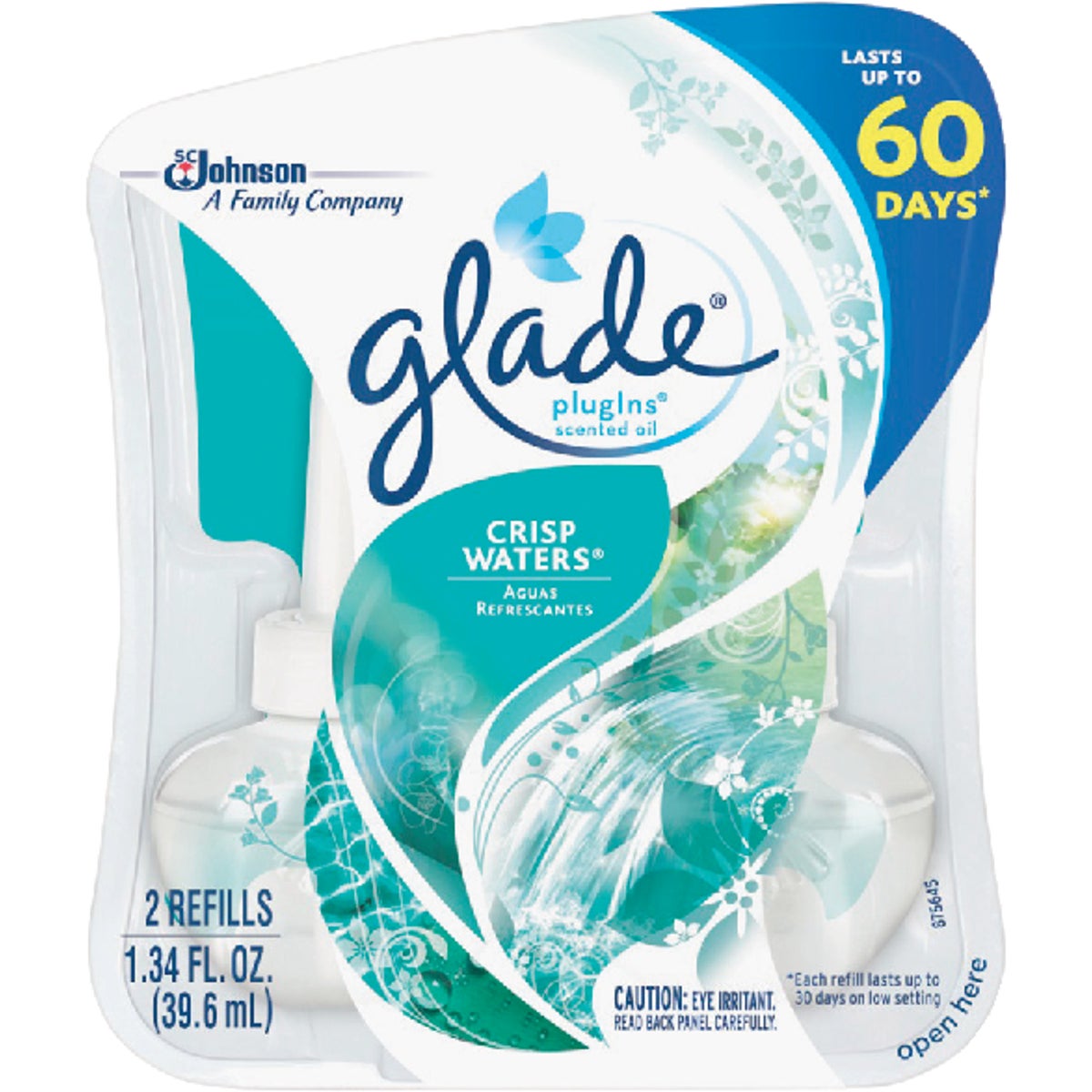 Glade PlugIns Crisp Waters Scented Oil Air Freshener Refill (2-Count)