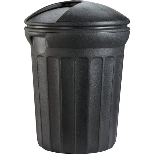 United Solutions Rough & Rugged 32 Gal. Black Trash Can with Lid