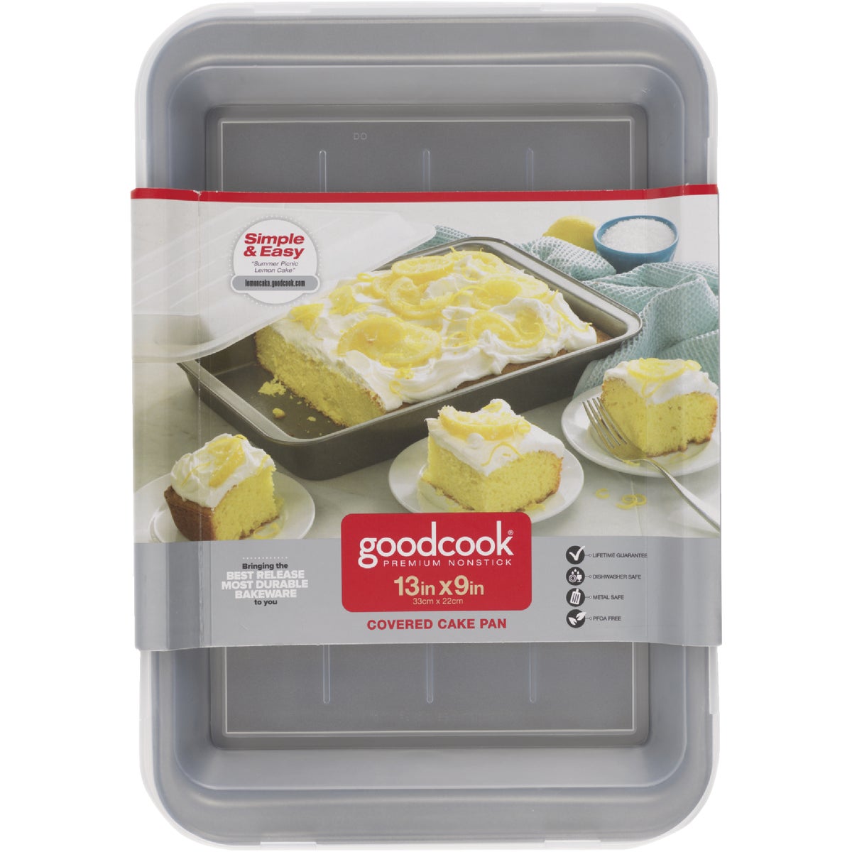 Bradshaw Goodcook 13 In. x 9 In. Non-Stick Cake Pan with Plastic Snap-Closure Lid