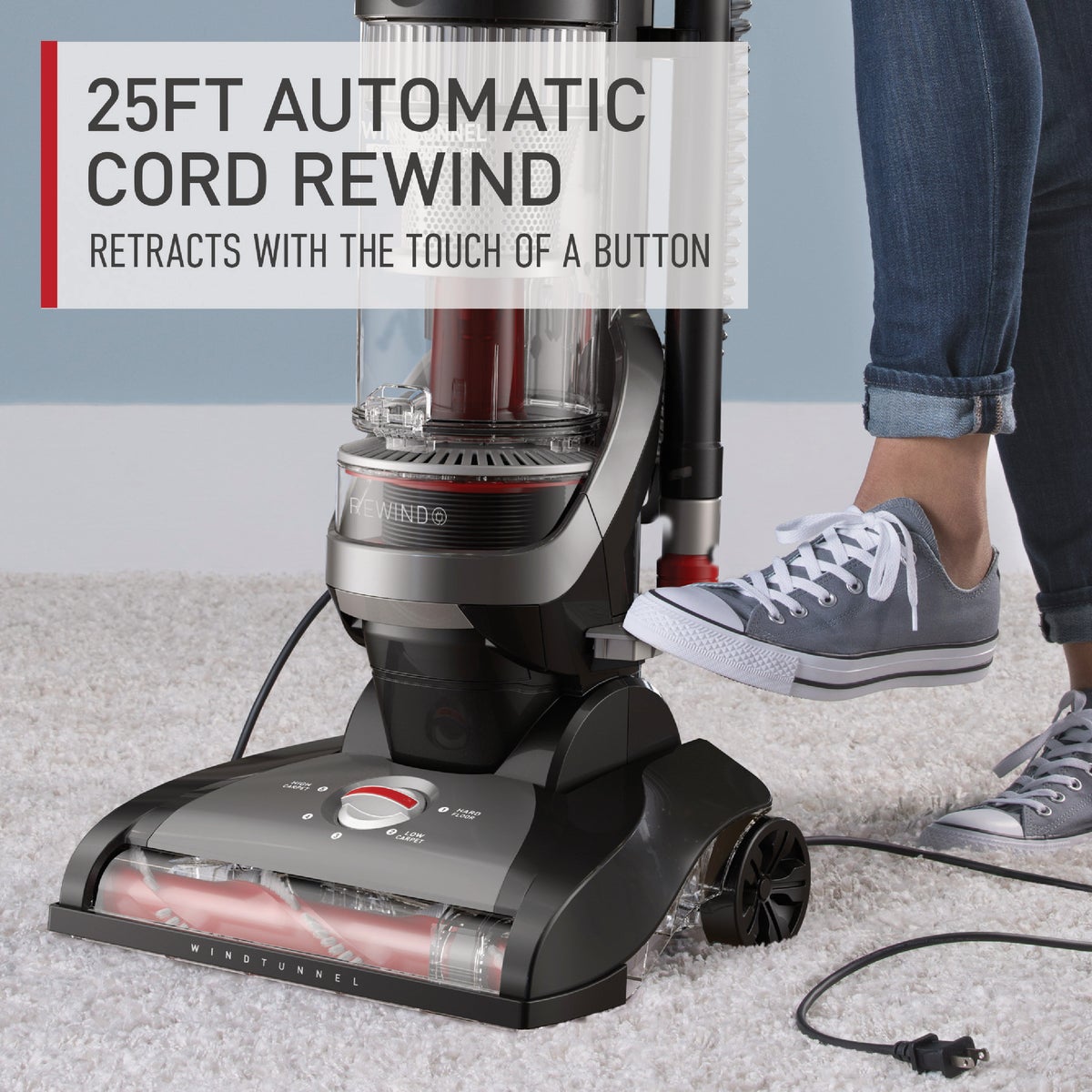 Hoover WindTunnel Cord Rewind Pro Upright Vacuum Cleaner