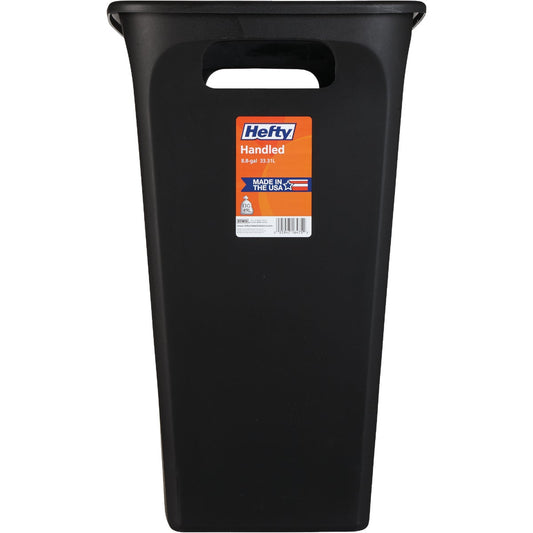 Hefty 8.8 Gal. Black Open Handled Wastebasket