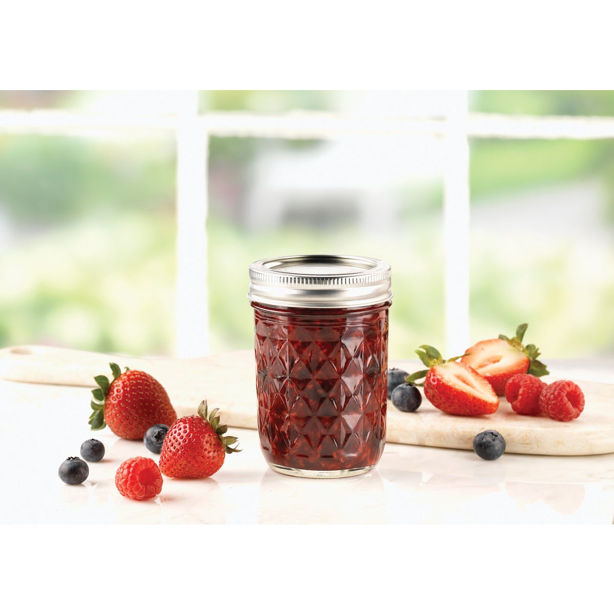 Ball 8 Oz. Glass Deluxe Jam or Jelly Jar, (12-Pack)