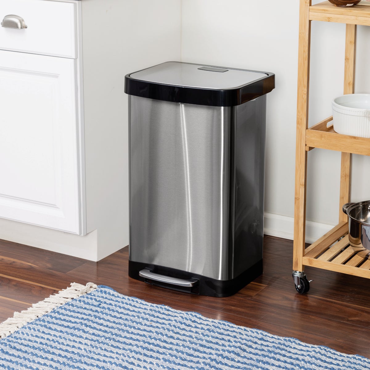 Honey Can Do 50L Stainless Steel Wastebasket