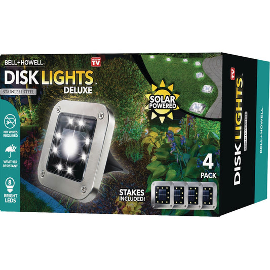 Bell+Howell Solar Powered Disk Lights (4-Pack)