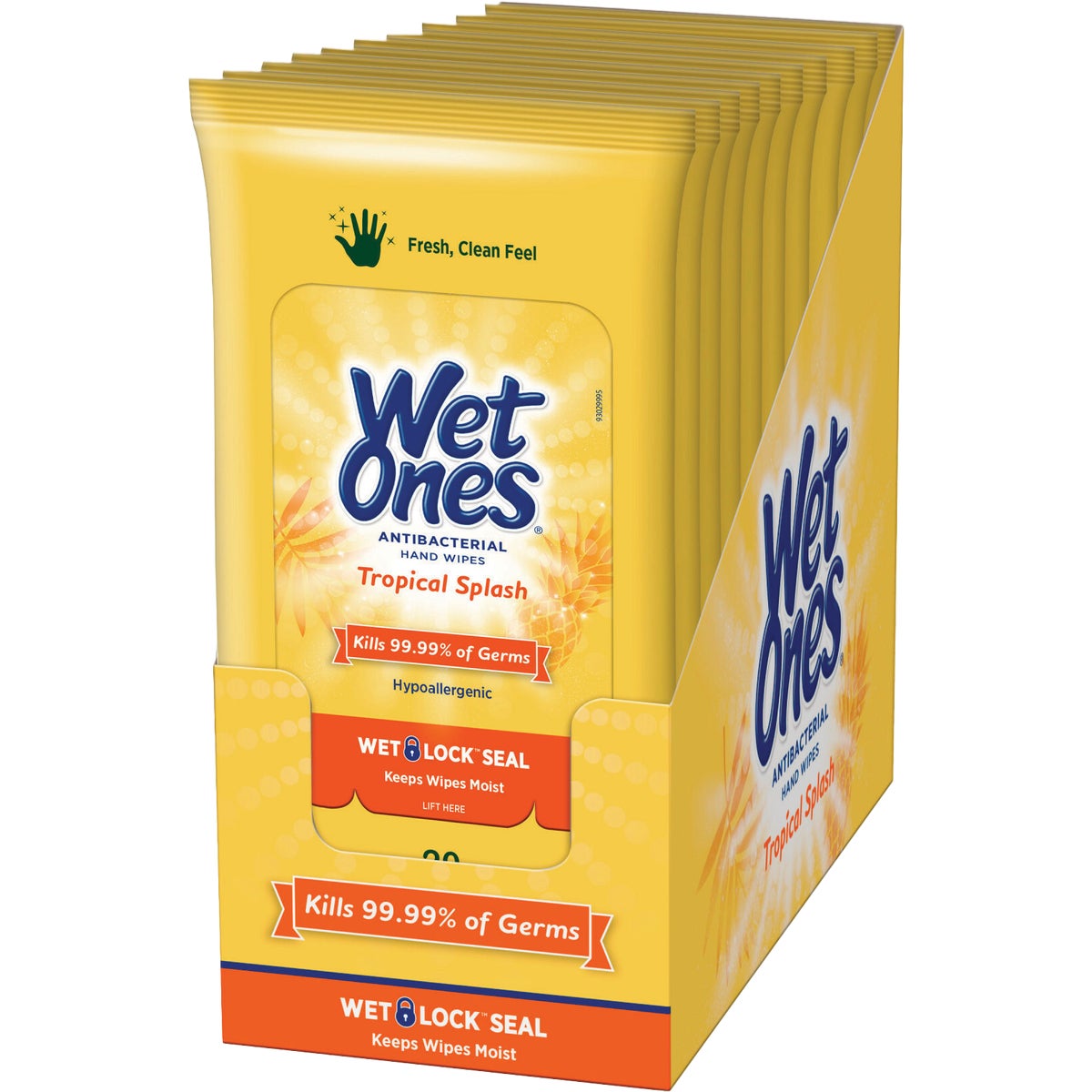 Wet Ones Tropical Splash Antibacterial Disinfectant Individual Hand Cleaning Wipes (20-Count)