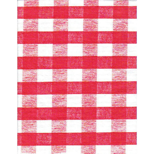 Nordic Shield 54 In. W. x 15 Yd. L. Chess Check Red Flannel Backed Vinyl Tablecloth