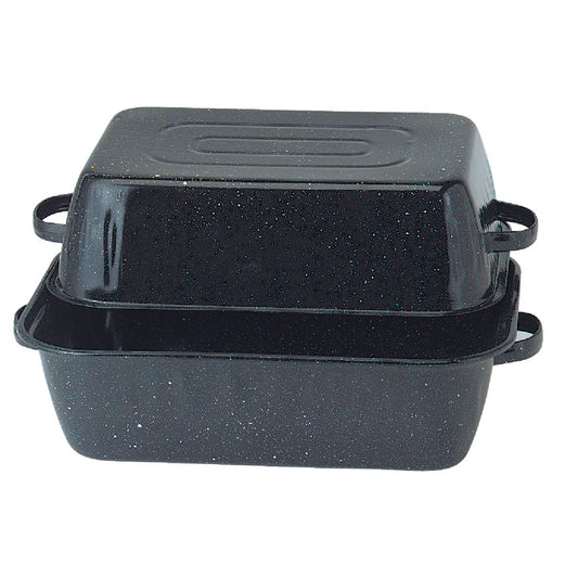 GraniteWare 21 In. Black Covered Rectangle Roaster