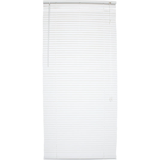 Home Impressions 28 In. x 72 In. White Vinyl Light Filtering Corded Mini-Blinds