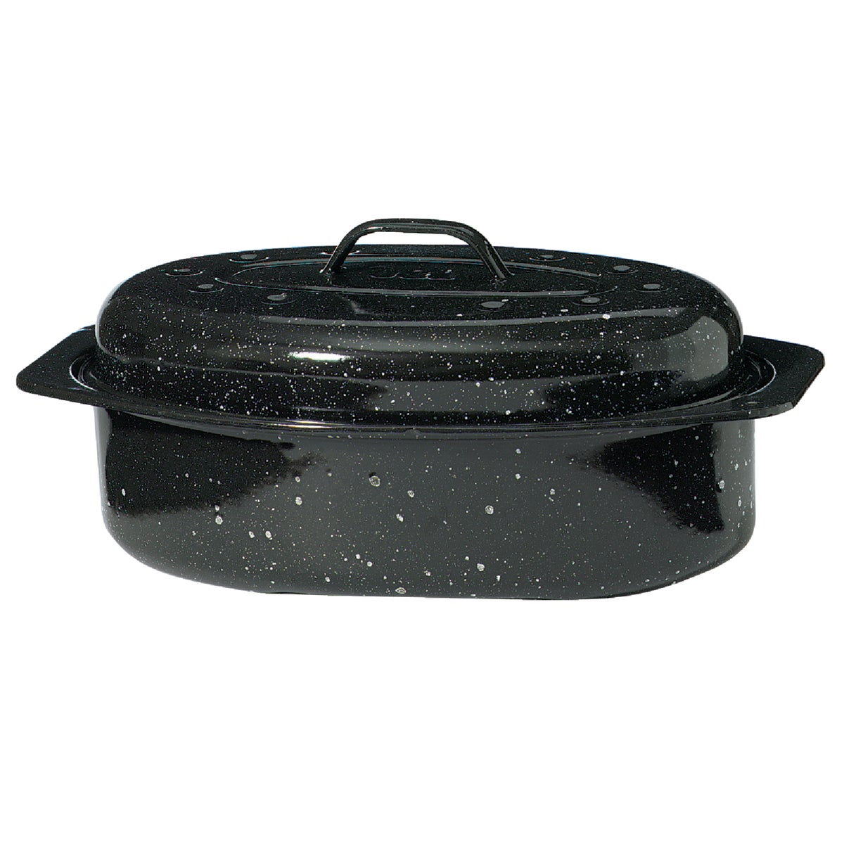 GraniteWare 13 In. Black Covered Oval Roaster