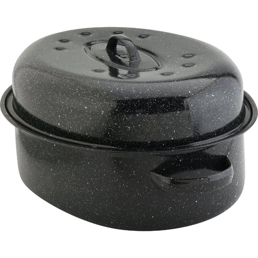 GraniteWare 18 In. Black Covered Oval Roaster Pan