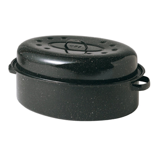 GraniteWare 19 In. Black Covered Oval Roaster