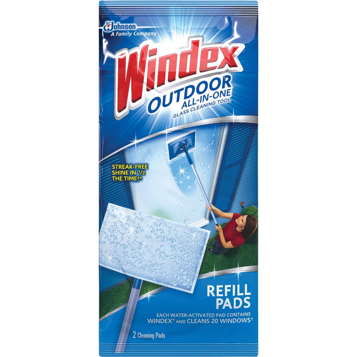 Windex Outdoor All-in-One Glass Cleaning Tool Refill Pads (2-Pack)