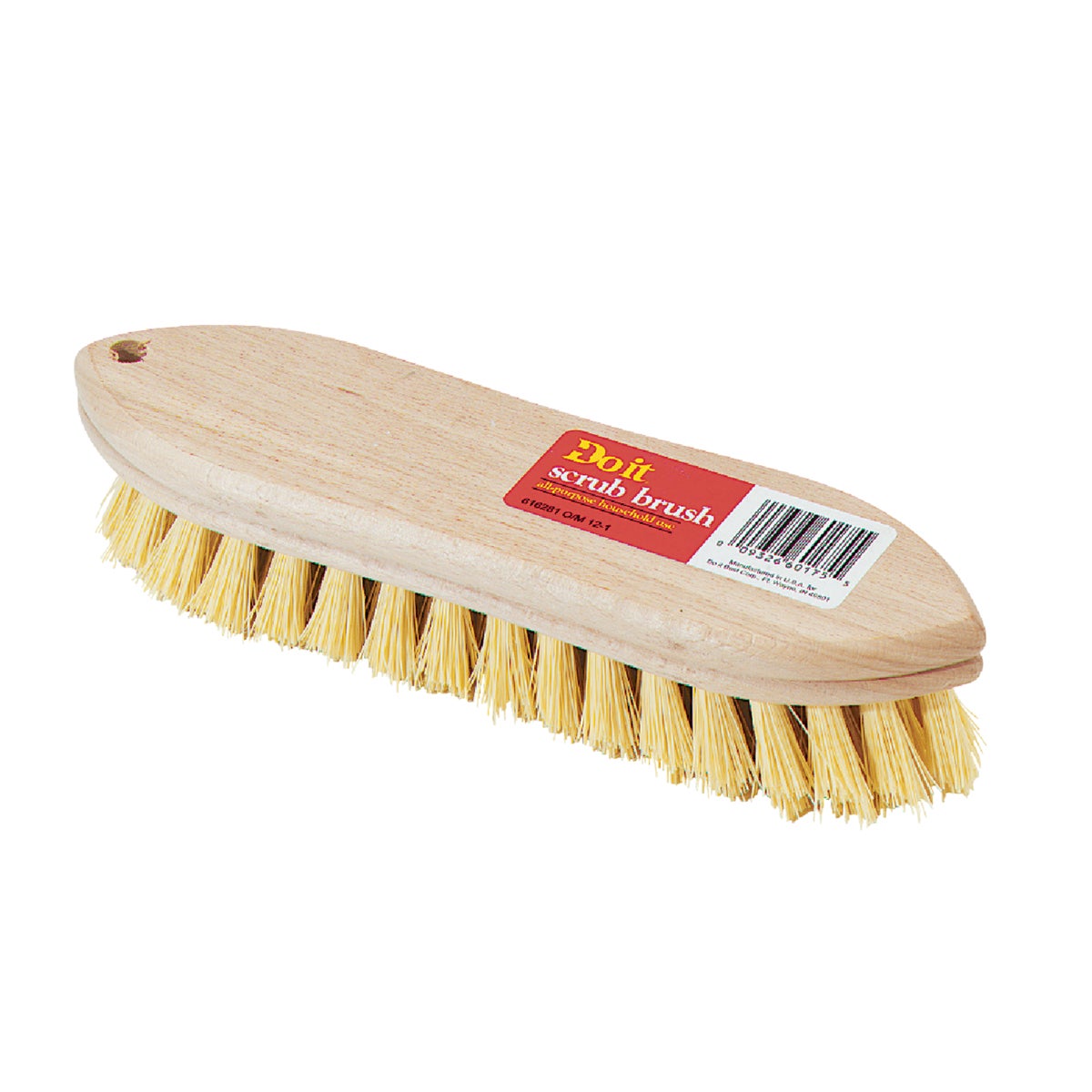 Do it 9 In. Crimped White Polypropylene Bristle Hardwood Scrub Brush