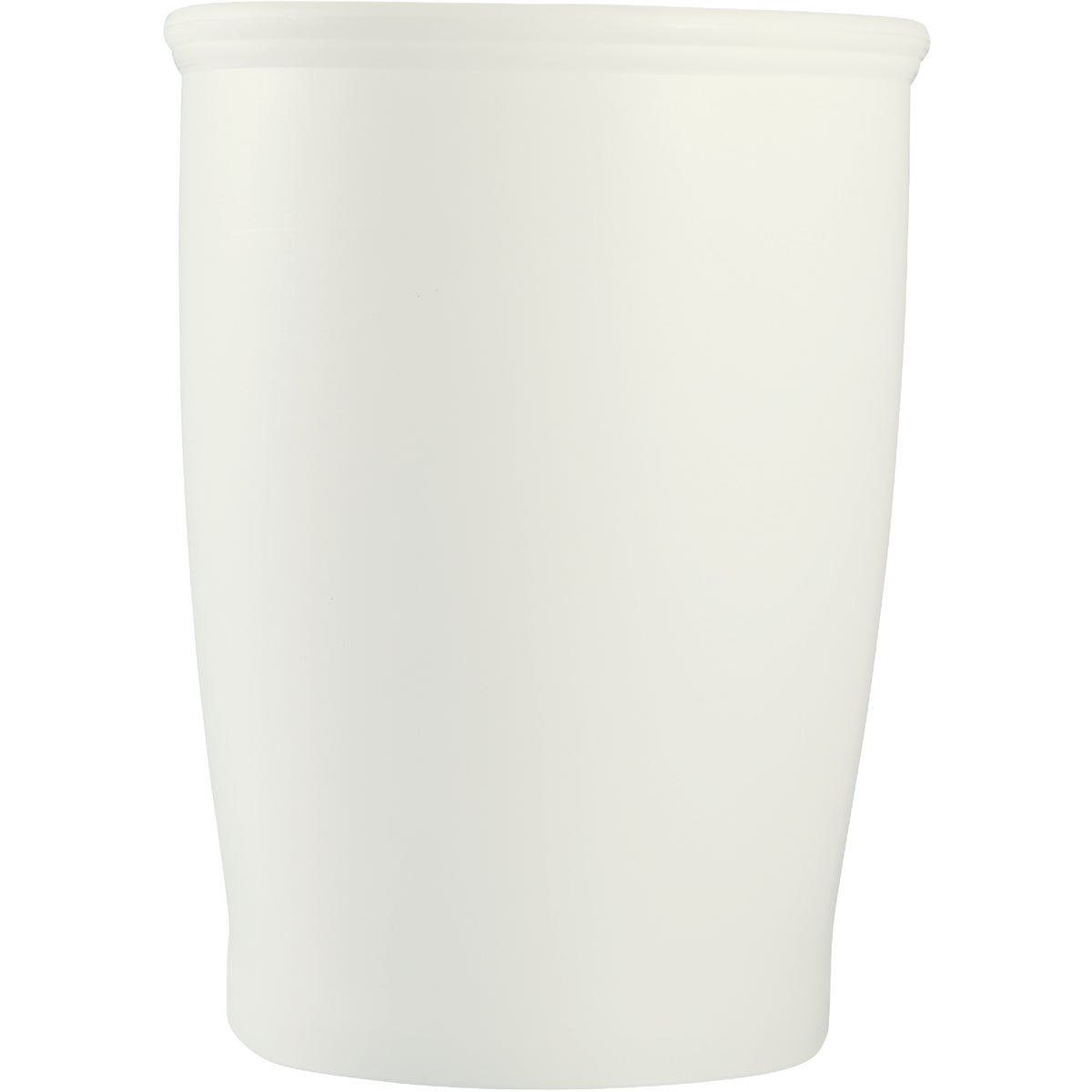 iDesign Kent 2 Gal. White Oval Wastebasket