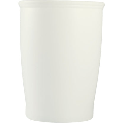 iDesign Kent 2 Gal. White Oval Wastebasket