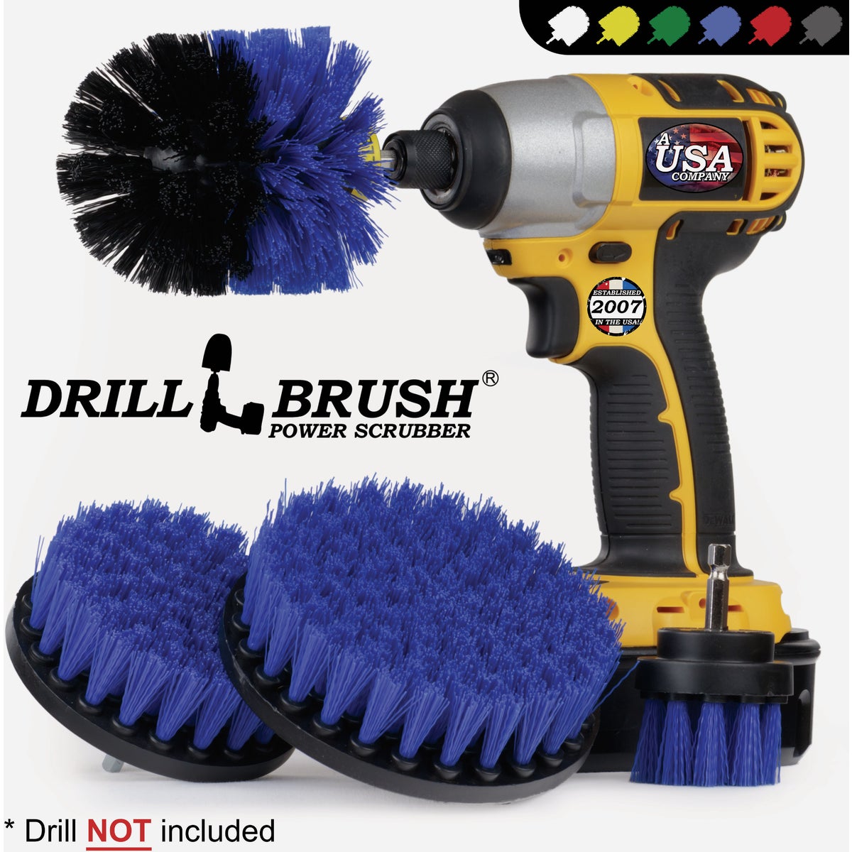 Drillbrush Pool & Marine Medium Blue Drill Brush (4 Piece)