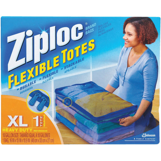 Ziploc Flexible XL 10 Gallon Heavy Duty Clothes Storage Bag Tote