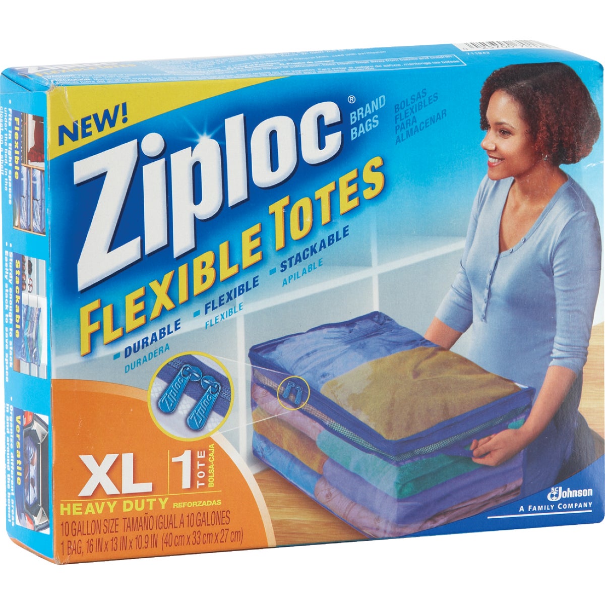 Ziploc Flexible XL 10 Gallon Heavy Duty Clothes Storage Bag Tote