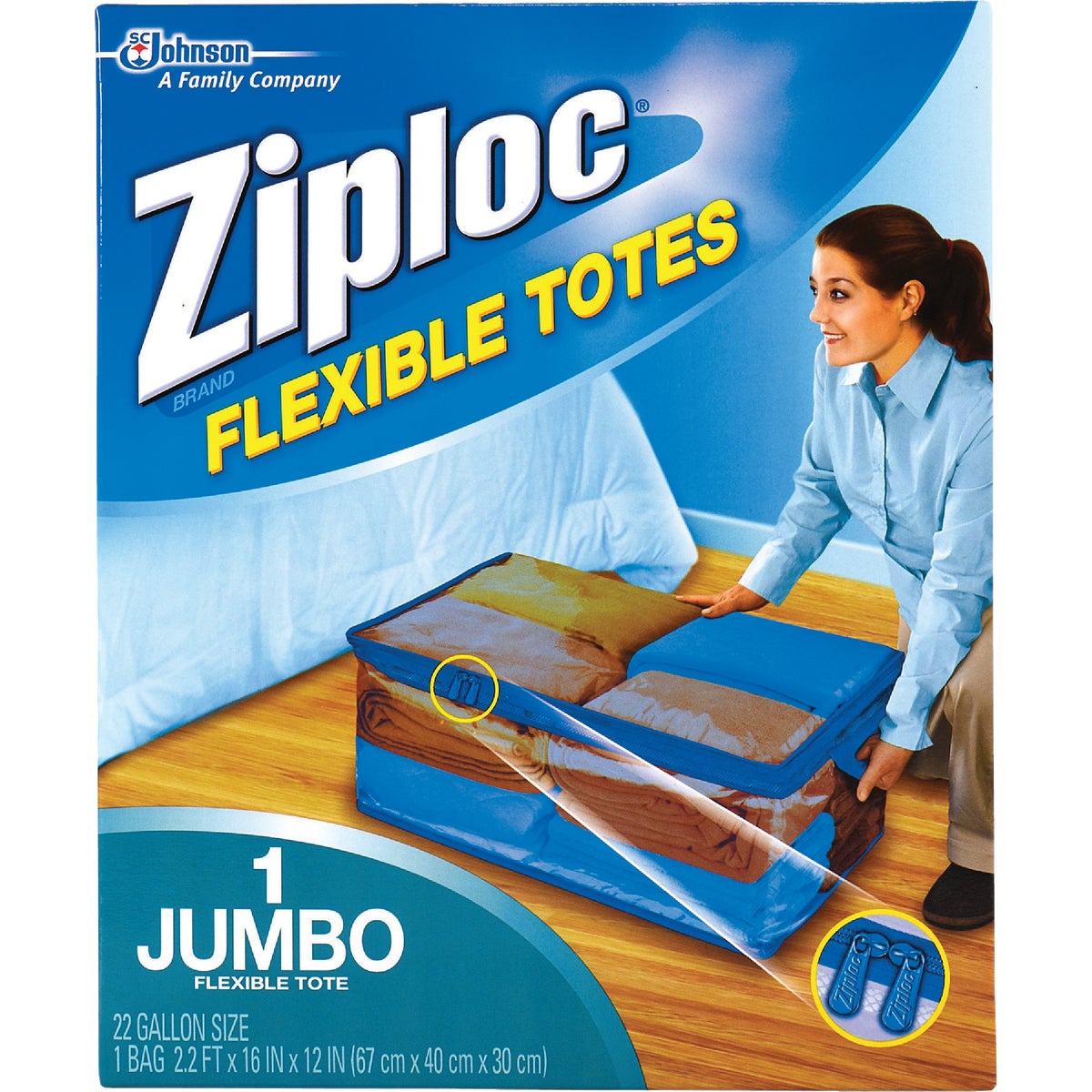 Ziploc Flexible XXL Jumbo 22 Gallon Clothes Storage Bag Tote