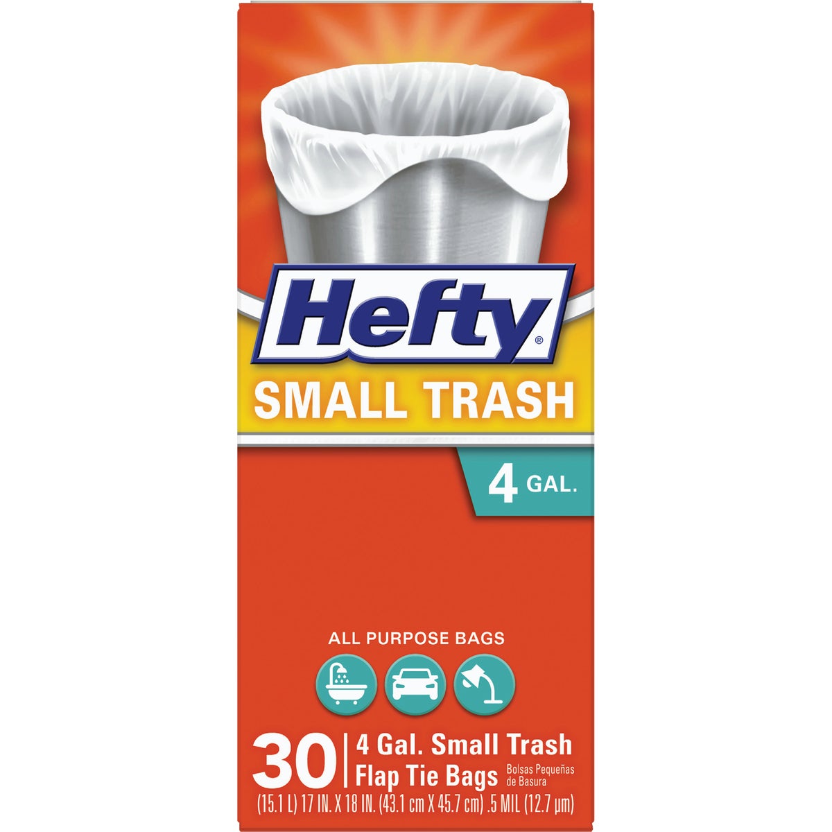 Hefty 4 Gal. Small White Trash Bag (30-Count)