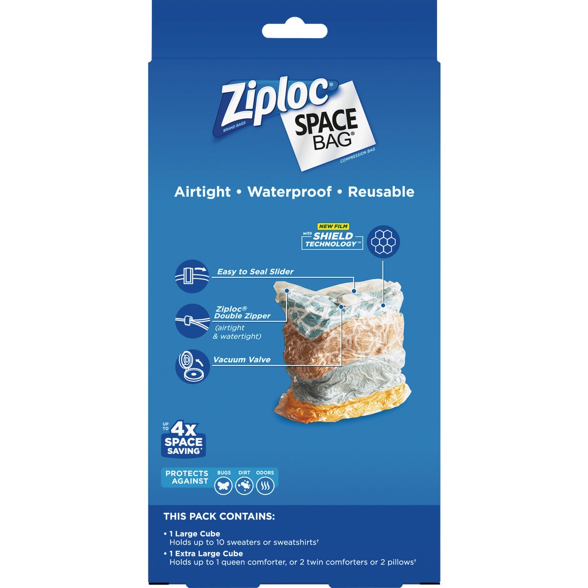 Ziploc Vacuum Seal Cube Combo Space Bag, (2-Pack)