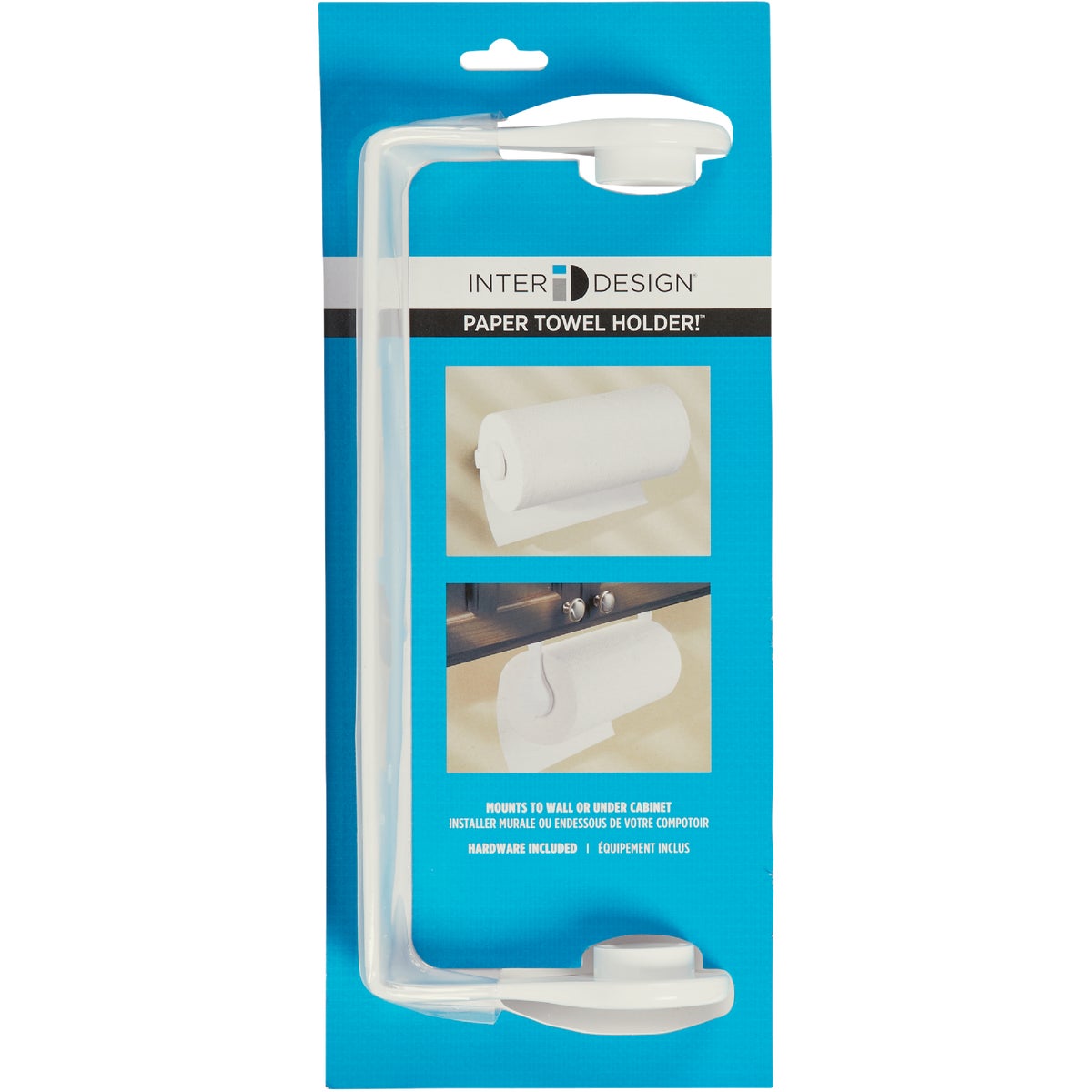 iDesign Clarity Wall Mount White Plastic Paper Towel Holder