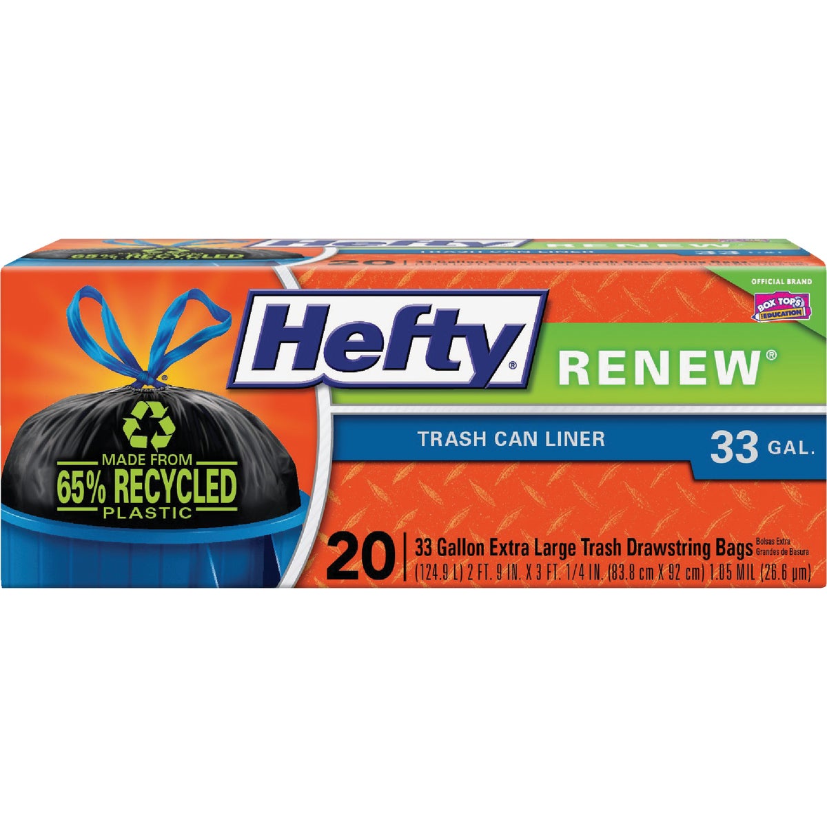 Hefty Renew 33 Gal. Extra Large Black Trash Bag (20-Count)