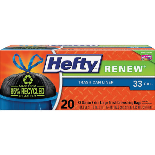 Hefty Renew 33 Gal. Extra Large Black Trash Bag (20-Count)