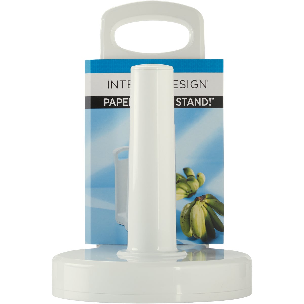 iDesign Counter Top White Plastic Paper Towel Holder Stand