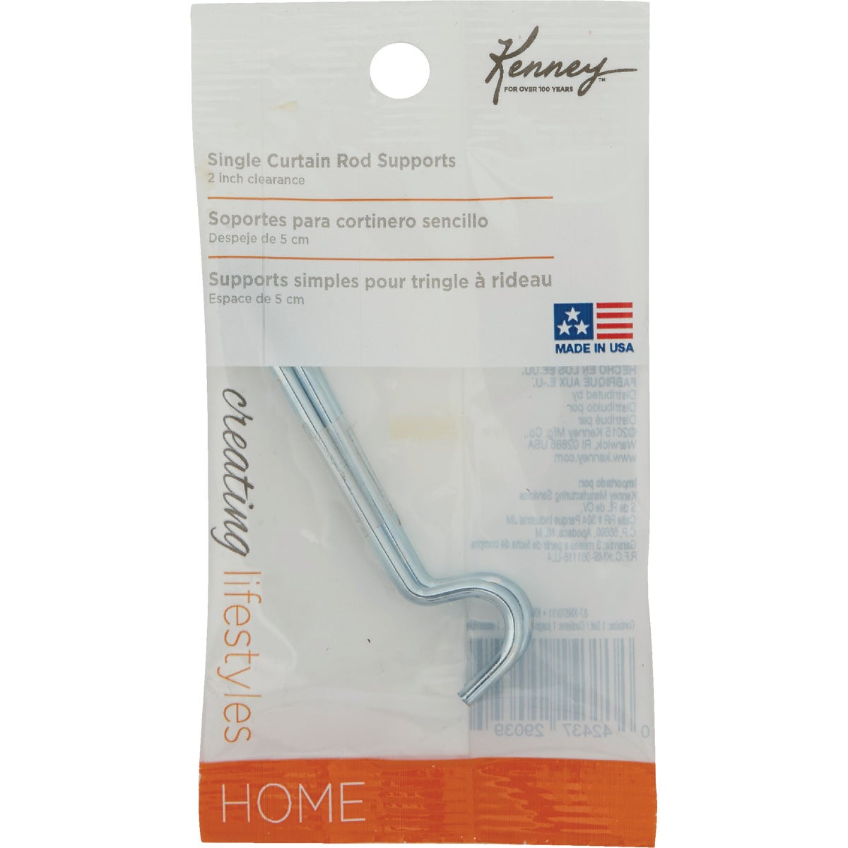 Kenney Single Center Curtain Rod Support