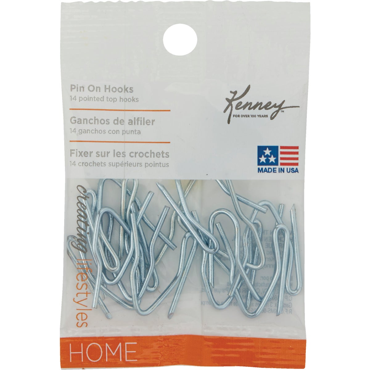 Kenney Heavy-Duty Drapery Pin-On Hook (14-Pack)