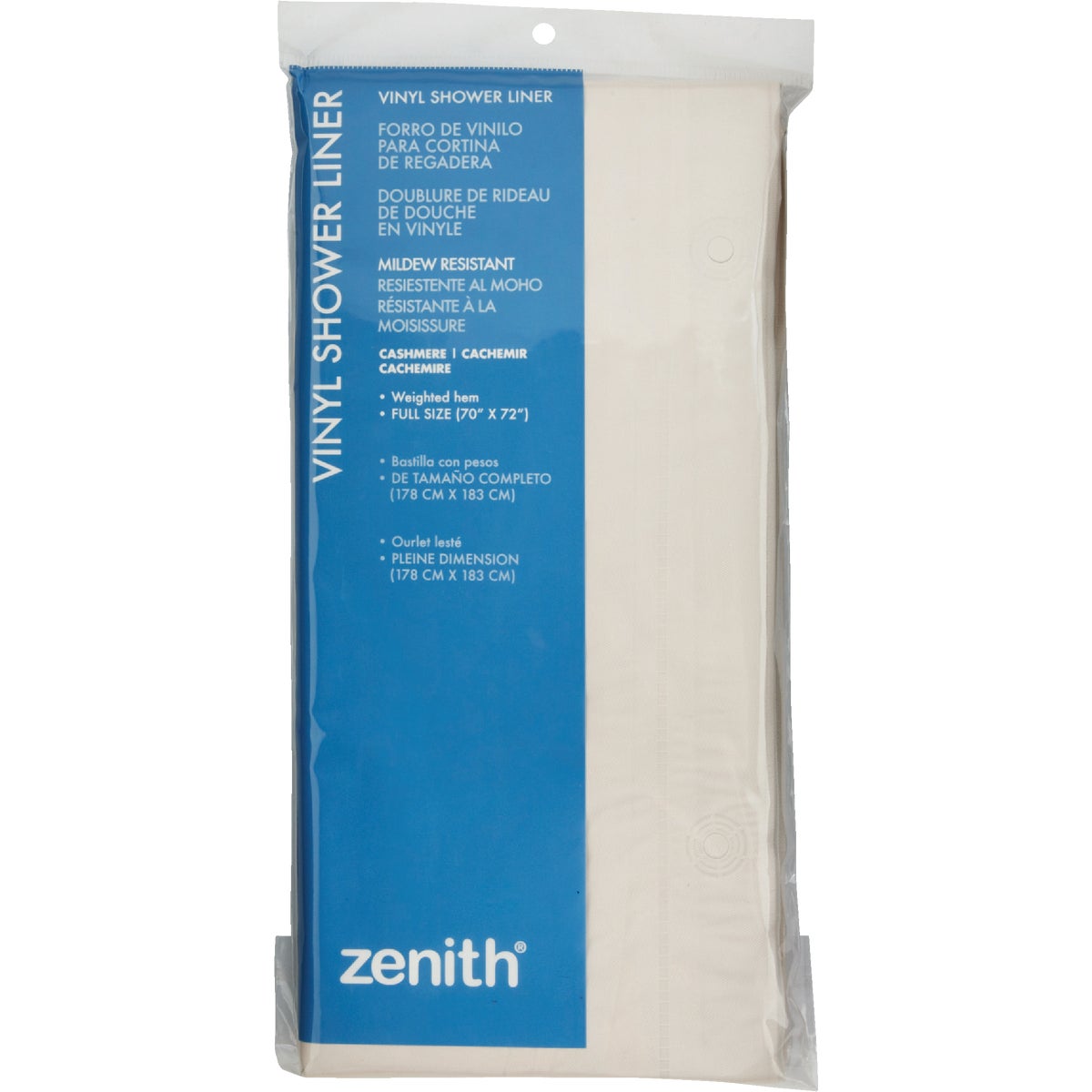 Zenith 70 In. x 72 In. Bone Vinyl Shower Liner