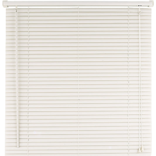 Home Impressions 23 In. x 72 In. White Vinyl Light Filtering Corded Mini-Blinds