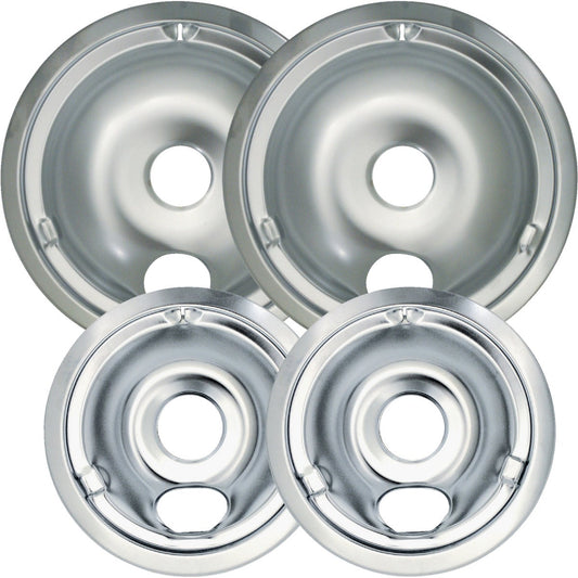 Range Kleen Electric (2) 6" & (2) 8" Style C Round Chrome Drip Pan