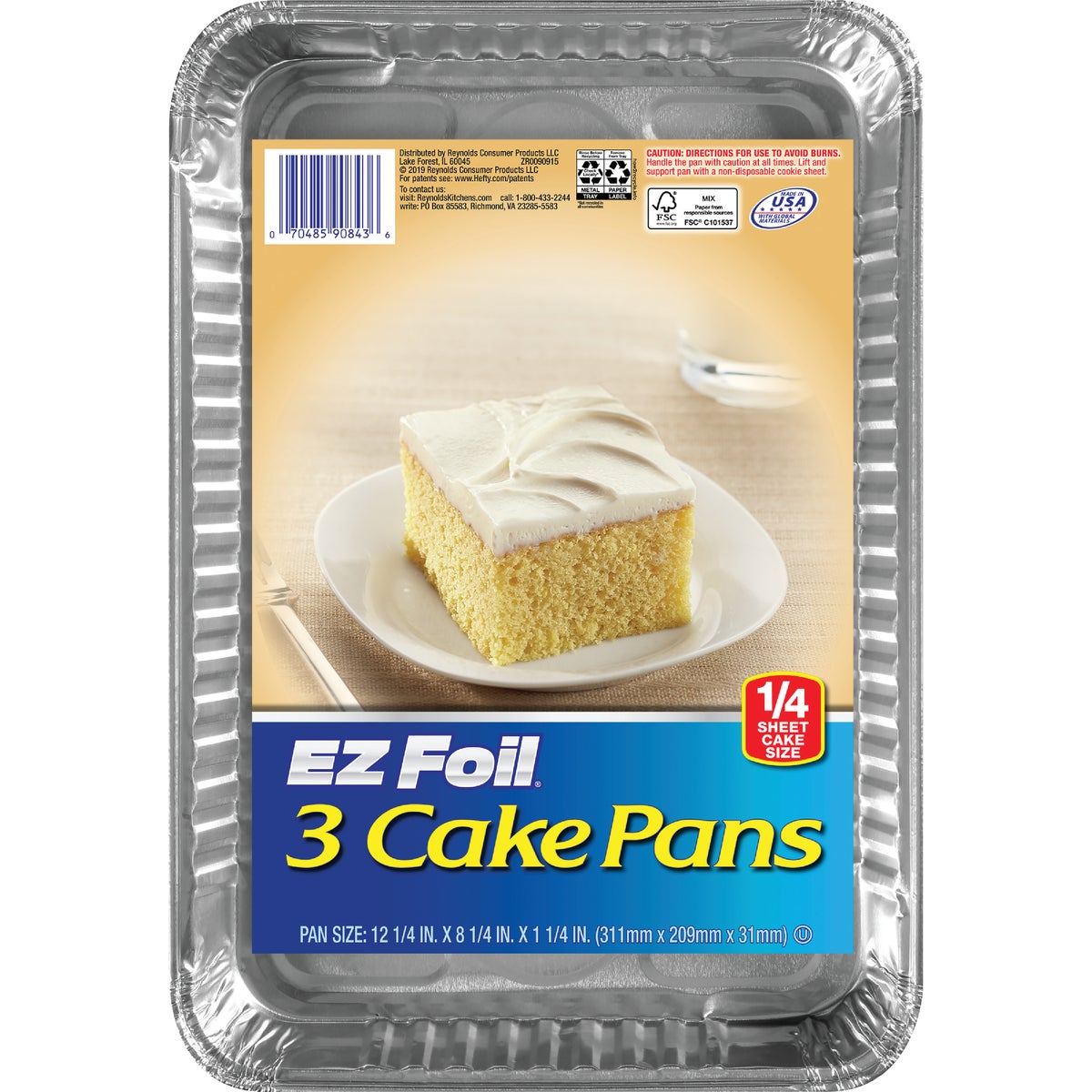 EZ Foil 12-1/4 In. x 8-1/4 In. Oblong Cake Pan (3-Piece)