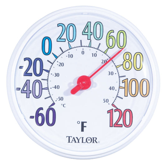 Taylor 13-1/2" Farenheit And Celsius -60 To 120 F, -50 To 50 C Outdoor Wall Thermometer