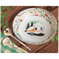 Camp Casual 100% Melamine Large Serving Bowl with Utensils (3 Piece)