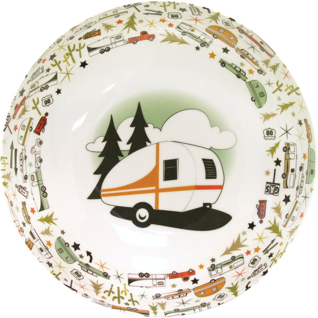 Camp Casual 100% Melamine Large Serving Bowl with Utensils (3 Piece)
