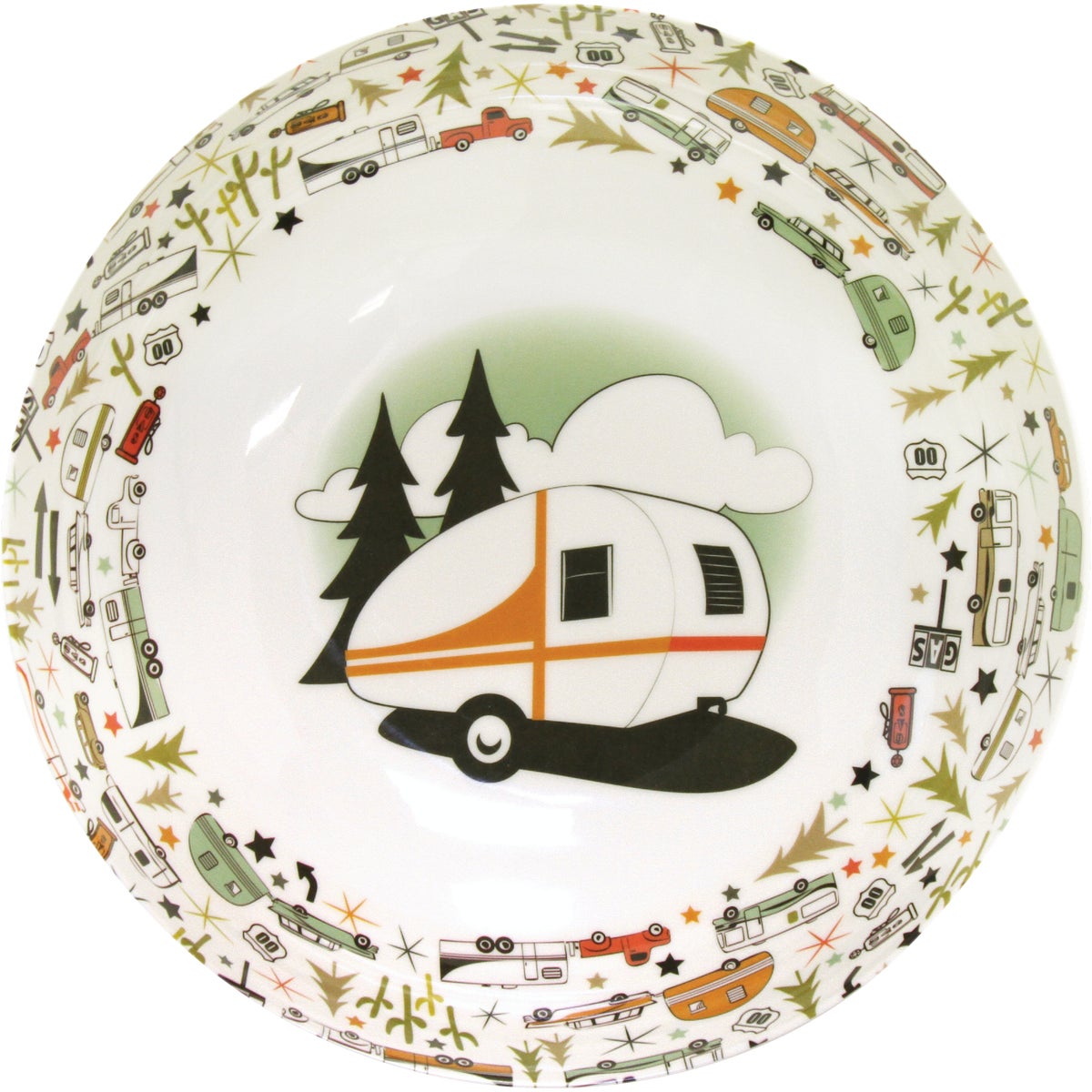 Camp Casual 100% Melamine Large Serving Bowl with Utensils (3 Piece)