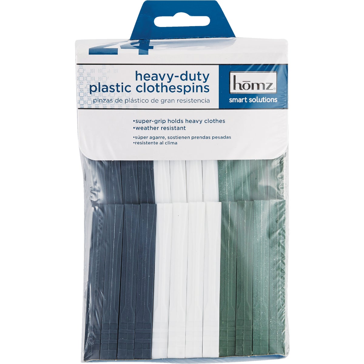 Homz Spring Plastic Clothespins (24-Pack)