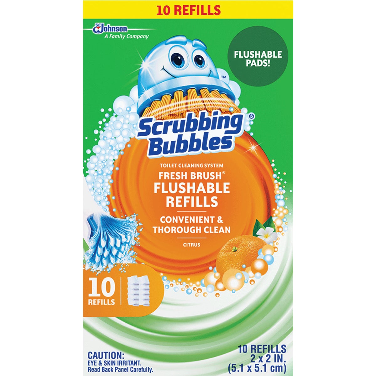 Scrubbing Bubbles Fresh Brush Toilet Wand Refill (10-Count)