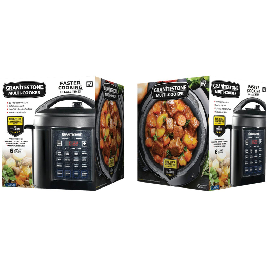 GraniteStone 6 Qt. 12-In-1 Black Multi- Cooker