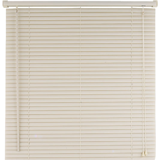 Home Impressions 27 In. x 64 In. Alabaster Vinyl Light Filtering Corded Mini-Blinds