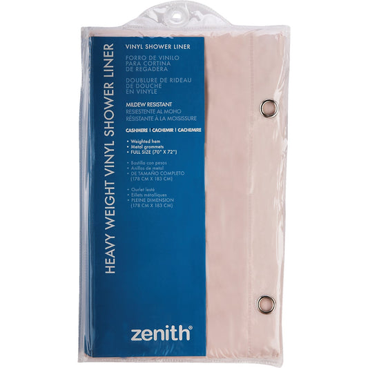 Zenith 70 In. x 72 In. Bone Medium Gauge Vinyl Shower Curtain Liner