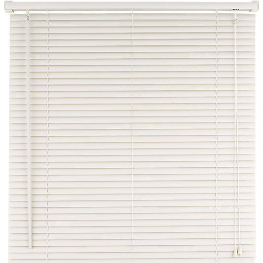 Home Impressions 60 In. x 64 In. White Vinyl Light Filtering Corded Mini-Blinds