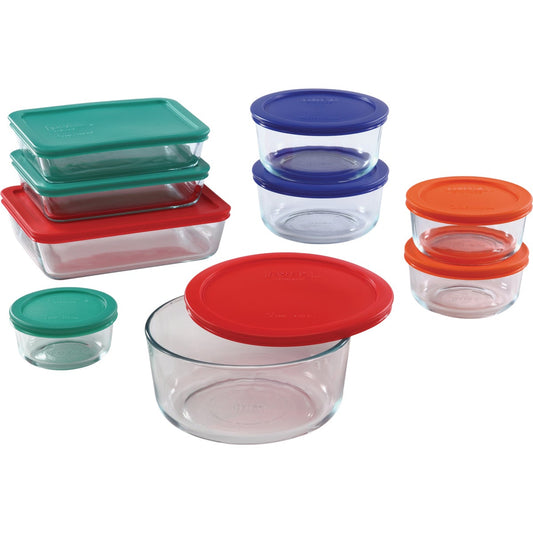 Pyrex Simply Store Glass Storage Container Set with Lids (18-Piece)