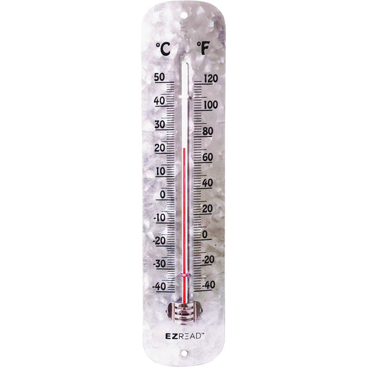 EZ Read 12 In. Galvanized Metal Thermometer