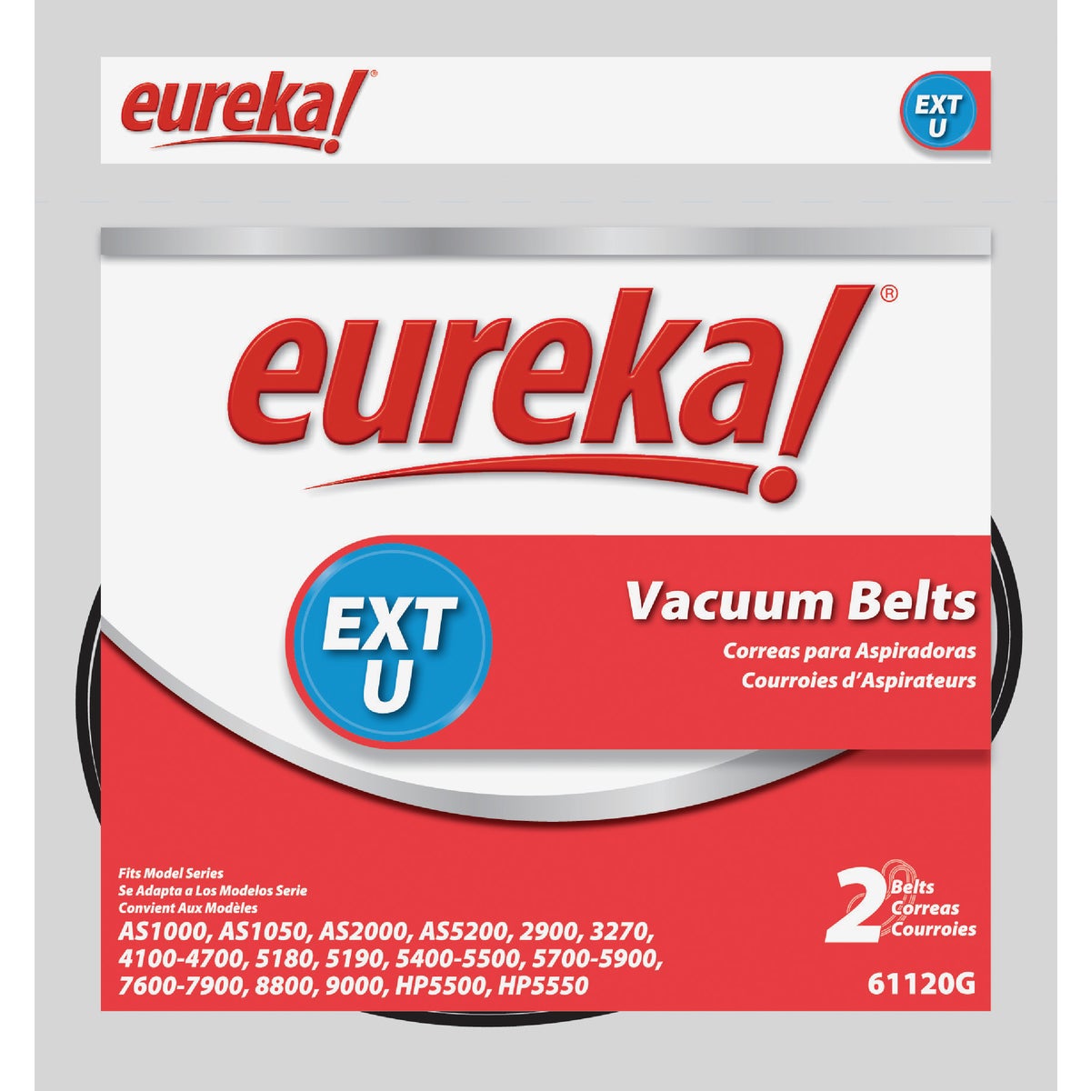 Eureka Type Ext U 7600 Series Vacuum Cleaner Belt (2-Pack)