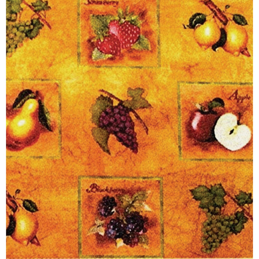Magic Cover 54 In. x 15 Yd. Antique Fruit Pattern Flannel Backed Yard Goods Decorative & Versatile Covering